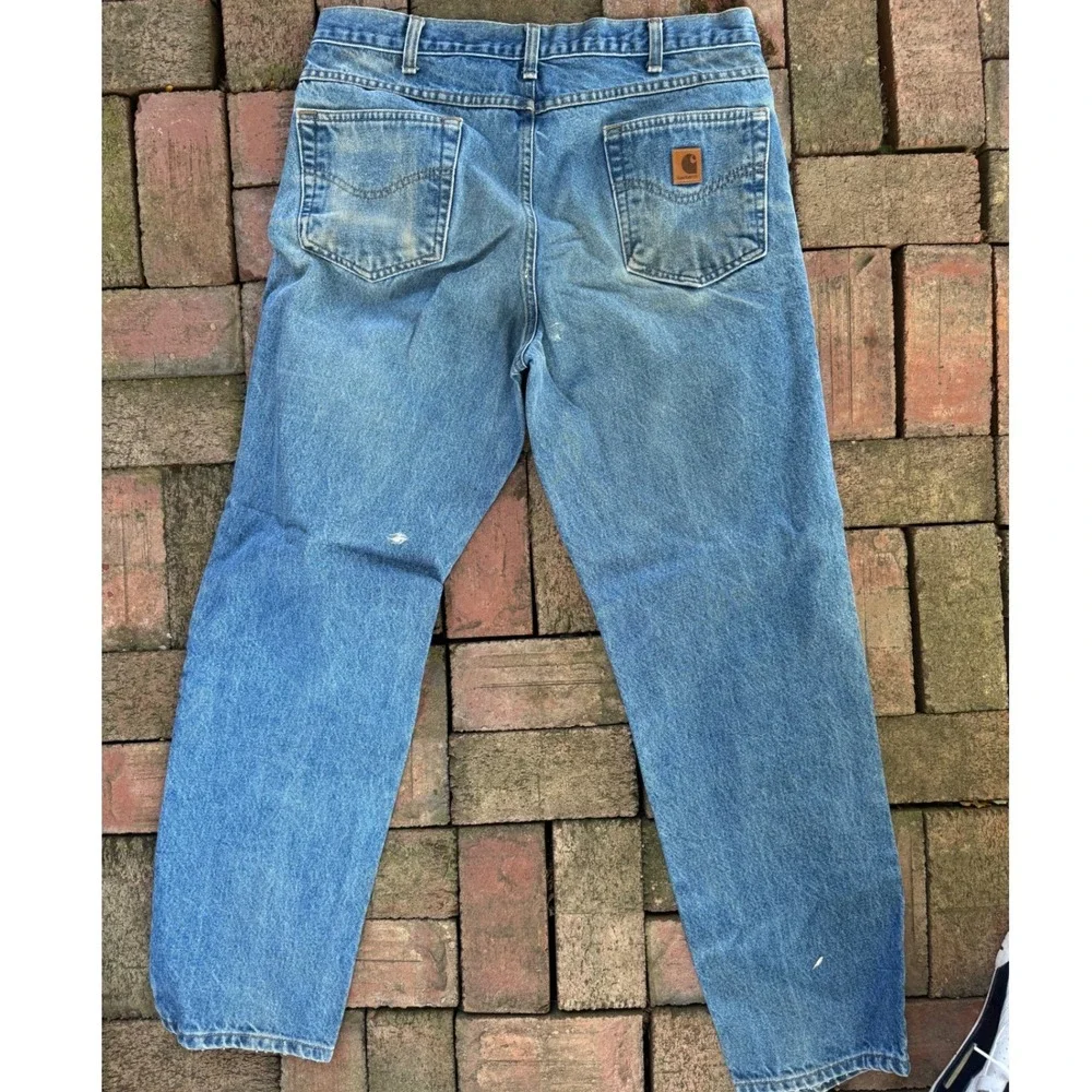 Carhartt B17-DST Relaxed Fit Straight Leg Denim Jeans Blue Mens 35x32 Workwear